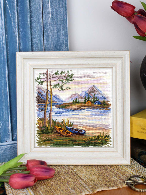Siuvinėjimo kryželiu rinkinys „Naktis gamtoje“ 16 x 16 cm