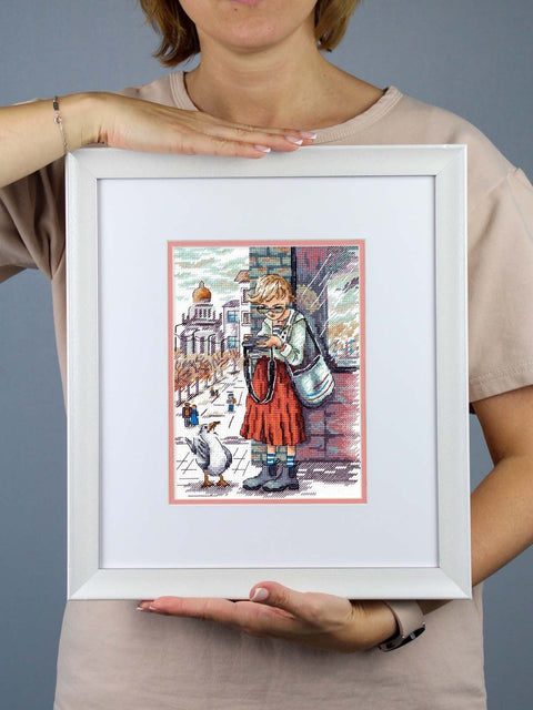 Kryželiu siuvinėjamas paveikslas „Geras šūvis“, 19x14 cm, rinkinys SNV-959