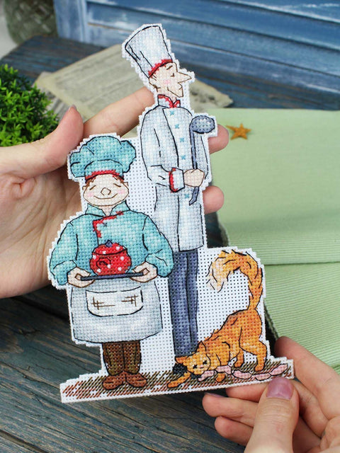 Siuvinėjimo kryželiu rinkinys „Virėjai“ paveikslui 20x13 cm, kodas SR-1108
