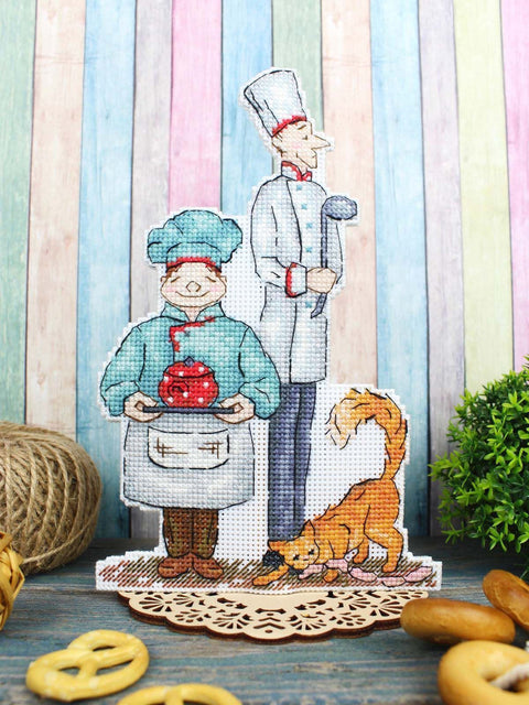 Siuvinėjimo kryželiu rinkinys „Virėjai“ paveikslui 20x13 cm, kodas SR-1108