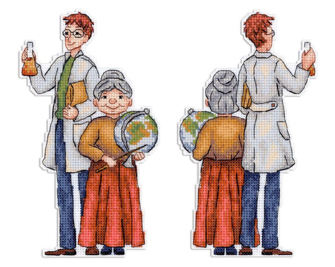 Kryželių siuvinėjimo rinkinys „Mokytojai“, 18 × 10 cm – ideali dovana mokytojui