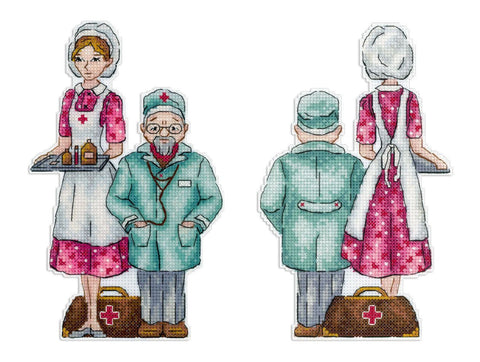 Siuvinėjimo kryželiu rinkinys „Gydytojai“, 19x12 cm, modelis SR-1110