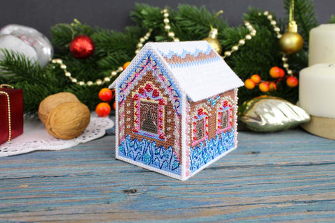 3D žaislinis namelis – kryželiu siuvinėjimo rinkinys, 6×9×8 cm