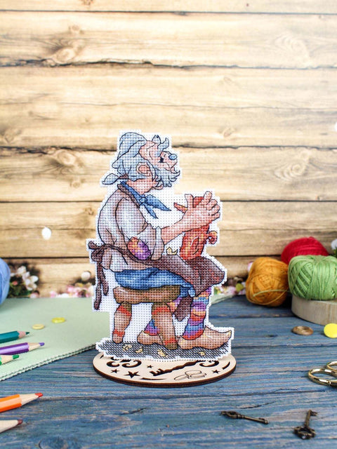 Siuvinėjimo kryželiu komplektas „Papa Carlo“, 17x10 cm rankdarbių paveikslėlis