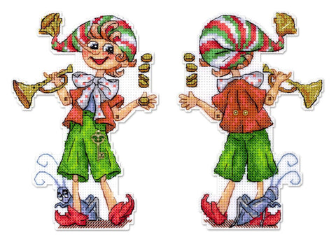 „Buratinas“ kryželių siuvinėjimo rinkinys, 16 × 11 cm – vaikiškas motyvas