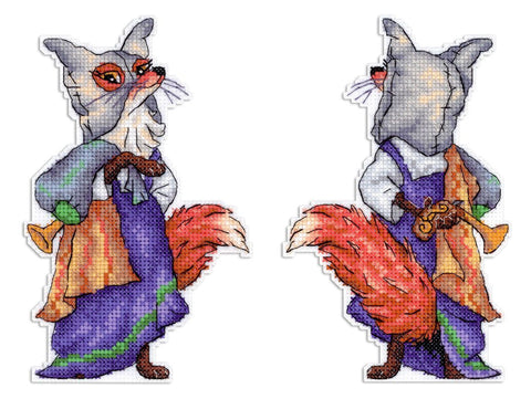 Siuvinėjimo kryželiu rinkinys „Laputė Alisa“ SR-1181, 17×10 cm, mielas lapės paveikslas rankdarbiams