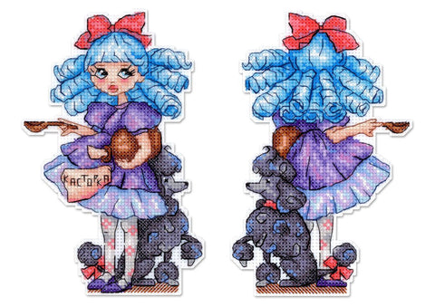 Siuvinėjimo kryželiu rinkinys „Malvina“ 16×10 cm – dovana rankdarbių mėgėjams