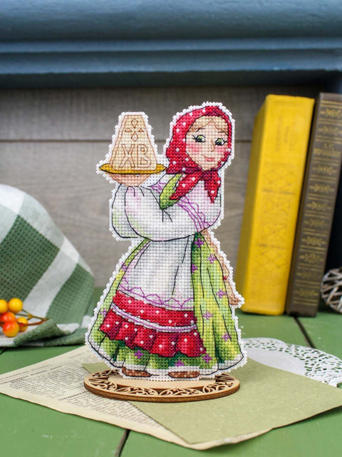 Velykinis desertų kryželių siuvinėjimo rinkinys ant plastikinės kanvos, 16×10 cm dekoratyviniam siuvinėjimui