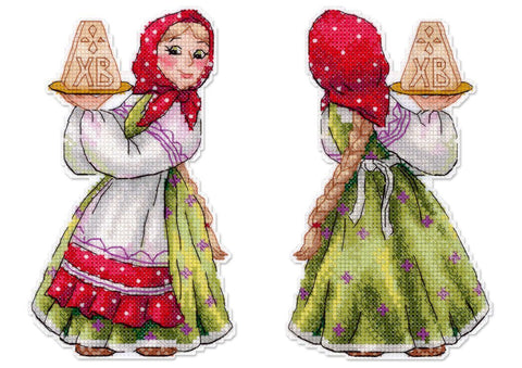 Velykinis desertų kryželių siuvinėjimo rinkinys ant plastikinės kanvos, 16×10 cm dekoratyviniam siuvinėjimui