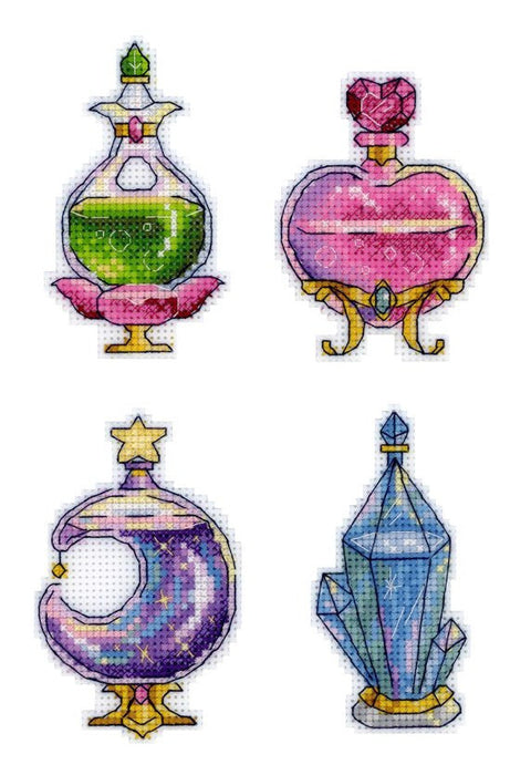 Potions kolekcija: eliksyrų magijos dekoratyviniai šaldytuvo magnetai