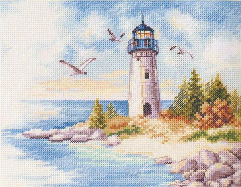 Siuvinėjimo rinkinys „Švyturys“, Aida 14, 28 spalvų, 23×17 cm - kaSiulai.lt
