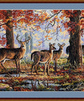 Siuvinys kryželiu „Po ąžuolais“, Aida 16 (cappuccino), 33 DMC spalvos, 30×57 cm - kaSiulai.lt