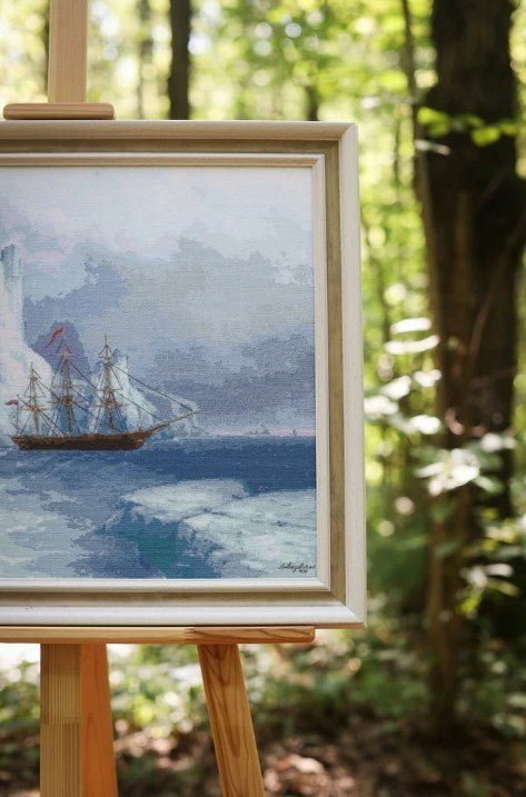 Skaičiuotas siuvinėjimas „Lediniai kalnai“ – žiemos peizažas - kaSiulai.lt
