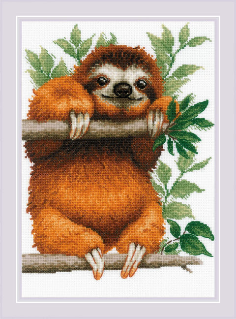 Tinginys — RIOLIS siuvinėjimo rinkinys Nr. 2213, 21×30 cm, 20 spalvų