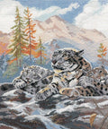Snieginio leopardo siuvinėjimas kryželiu 40×28 cm, 16 ct Zweigart - kaSiulai.lt