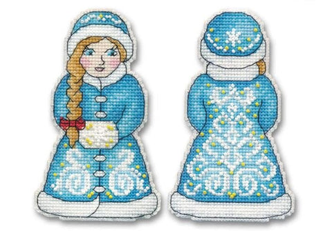 „Sniego mergaitė“ siuvinėjimo komplektas su biseriu – 14 ct magnetinė drobė - kaSiulai.lt