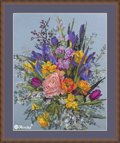 „Sodo prabudimas“ — kryželiu siuvinėjimo komplektas, 40 × 31 cm - kaSiulai.lt