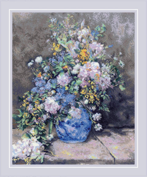 Spring Bouquet after P. A. Renoir's Painting. RIOLIS rinkinys siuvinėjimui kryželiu Nr.: 2137 - kaSiulai.lt