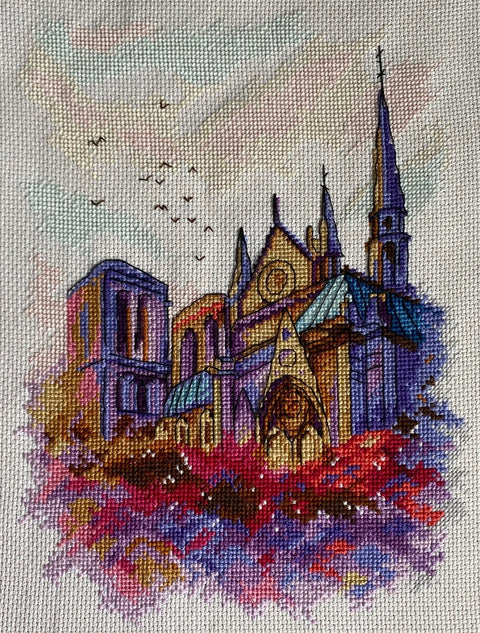Crafting Spark siuvinėjimo rinkinys Katedra — Aida 16 ct, DMC (26 spalvų), 17×23 cm