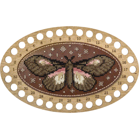 Kryželių siuvinėjimo komplektas su eko odos siūlų organizatoriumi — 8 spalvos