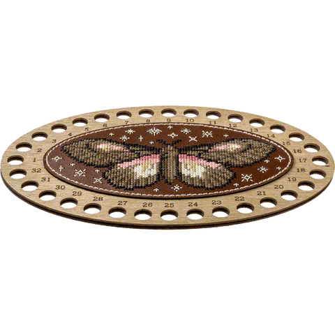 Kryželių siuvinėjimo komplektas su eko odos siūlų organizatoriumi — 8 spalvos