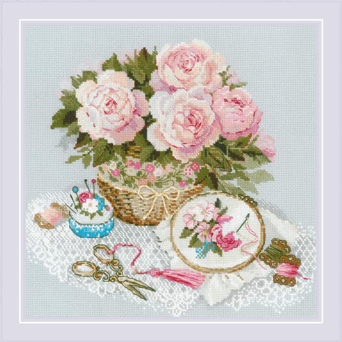RIOLIS 2280 „Time for Stitching“ – siuvinėjimo rinkinys, 30×30 cm, 14 ct AIDA, vilna/akrilas