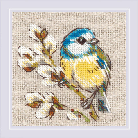 RIOLIS siuvinėjimo rinkinys „Titmouse“ Nr. 2244 — 10×10 cm, 14ct AIDA