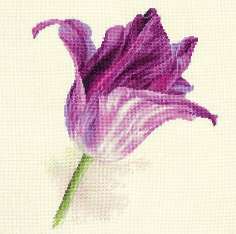 Tulpės — siuvinėjimo komplektas kryželiu, Aida 16, 26 spalvų, 22×26 cm - kaSiulai.lt