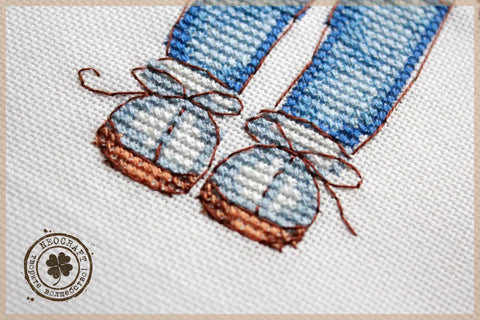 NeoCraft kryželių rinkinys Dvyniai su Zweigart audiniu, 15×18 cm