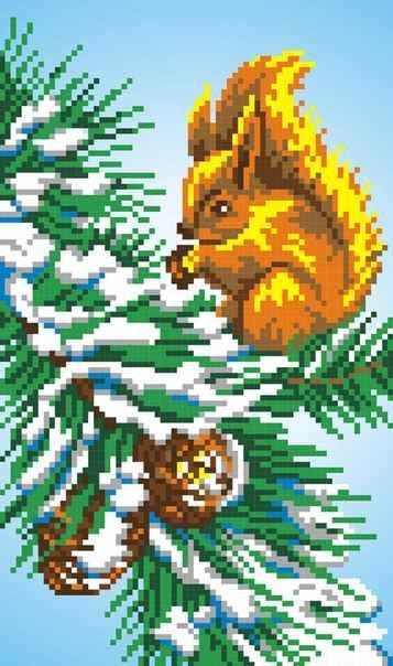 Voverė — siuvinėjimo komplektas Aida 14, 11 spalvų, 21×30 cm - kaSiulai.lt