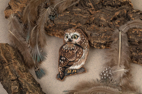 Žavinga pelėdos sagė – siuvinėjimo komplektas pradedantiesiems - kaSiulai.lt