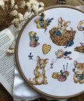 Žavingas korgis — Aida 16 ct siuvinėjimo komplektas, 21×21 cm - kaSiulai.lt