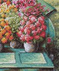 Žavingas kryželiu siuvinėjimo komplektas „Gėlės“ 22×30 cm - kaSiulai.lt