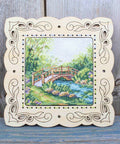 Žavingas kryželiu siuvinėjimo komplektas „Vasariškos spalvos“ 11×11 cm — dovana - kaSiulai.lt