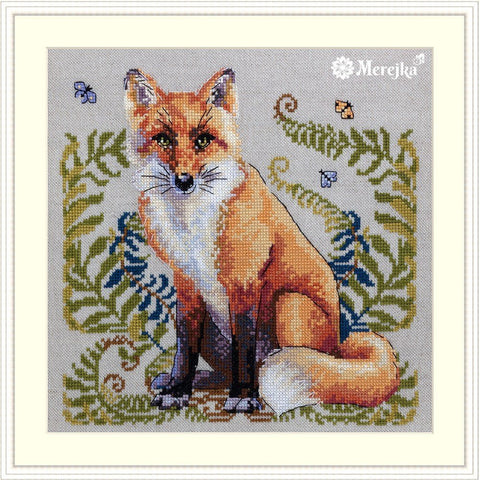 Žavingas lapiukas — kryželiu siuvinėjimo komplektas, 20×20 cm, DMC siūlai - kaSiulai.lt
