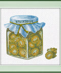Žavus siuvinėjimas kryželiu "Agrastų uogienė", 9×11 cm - kaSiulai.lt