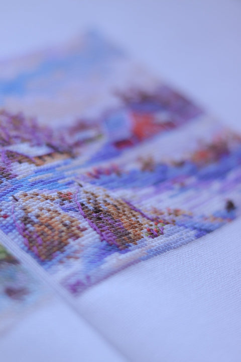 Žiemos motyvo kryželiu siuvimo komplektas 11,5×11,5 cm dovanai - kaSiulai.lt