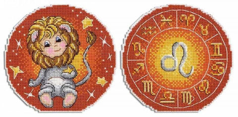 Zodiako Liūtas — pilnas kryželiu siuvinėjimo komplektas, stilinga dovana - kaSiulai.lt