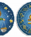 Zodiako Svarstyklės – pilnas kryželiu siuvinėjimo komplektas - kaSiulai.lt